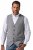JP1880 851399 Gilet van wolmix met gebreide rug Lichtgrijs - Pakken - Grote Maten Kostuum Heren