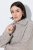 Ulla Popken 851563 Gebreide jurk met lange mouwen Beige - Kleedjes - Jurken in elke maat