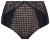 Ulla Popken 851700 Geruite slips met hoge taille en kant Zwart - Slips - 