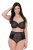 Ulla Popken 851700 Geruite slips met hoge taille en kant Zwart - Slips - 