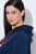 Ulla Popken 851749 Loungejurk met ruitjes en capuchon Donkerblauw - Pyjama's en Loungewear - 