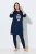 Ulla Popken 851749 Loungejurk met ruitjes en capuchon Donkerblauw - Pyjama's en Loungewear - 