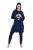 Ulla Popken 851749 Loungejurk met ruitjes en capuchon Donkerblauw - Pyjama's en Loungewear - 
