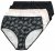Ulla Popken 851752 Gestreepte slips 5-pack Zwart - Slips - 