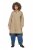 Ulla Popken 851764 Oversized jas met afneembare capuchon Zand - Jassen - Grote maten dames jassen
