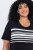 Ulla Popken 852079 Gestreepte T-shirtjurk Zwart - Kleedjes - Jurken in elke maat