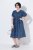 Ulla Popken 852214 Gestreepte midi-jurk Donkerblauw - Midi jurken - Midi-jurken in grote maten