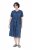 Ulla Popken 852214 Gestreepte midi-jurk Donkerblauw - Midi jurken - Midi-jurken in grote maten