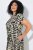 Ulla Popken 852257 Bedrukte maxi-jurk Taupe - Maxi jurken - Grote maten maxi jurken
