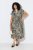 Ulla Popken 852257 Bedrukte maxi-jurk Taupe - Maxi jurken - Grote maten maxi jurken