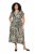 Ulla Popken 852257 Bedrukte maxi-jurk Taupe - Maxi jurken - Grote maten maxi jurken