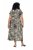 Ulla Popken 852257 Bedrukte maxi-jurk Taupe - Maxi jurken - Grote maten maxi jurken