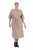 Ulla Popken 852288 Midi-jurk met korte mouwen en strikceintuur Lichtbruin - Midi jurken - Midi-jurken in grote maten