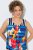 Ulla Popken 852308 Gestreepte jersey jurk Donkerblauw - Jersey jurken - 