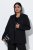 Ulla Popken 852498 Blazer met één knoop en strass Zwart - Blazers - Damesblazers in grote maten