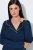 Ulla Popken 852526 Nachthemd met overhemdkraag Donkerblauw - Nachthemden - 