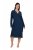 Ulla Popken 852526 Nachthemd met overhemdkraag Donkerblauw - Nachthemden - 