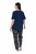 Ulla Popken 852577 Pyjama met print Donkerblauw - Pyjama's en Loungewear - 