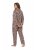 Ulla Popken 852649 Pyjama met print en overhemdkraag Bruin - Pyjama's en Loungewear - 