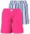 Ulla Popken 852752 Pyjamashort met strepen 2-pack Roze - Pyjama's en Loungewear - 