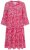 Ulla Popken 852841 Gebloemde jurk met ruches Magenta - Midi jurken - Midi-jurken in grote maten