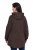 Ulla Popken 853577 Gebreide fleecejas met capuchon en print Mahoniebruin - Fleecekleding - 