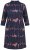 Ulla Popken 853590 Bedrukte jersey jurk met driekwartmouwen Donkerblauw - Kleedjes - Jurken in elke maat