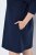 Ulla Popken 853652 Fluwelen jurk met capuchon Donkerblauw - Avondjurken - Grote maten avondkleding
