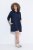 Ulla Popken 853652 Fluwelen jurk met capuchon Donkerblauw - Avondjurken - Grote maten avondkleding