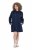 Ulla Popken 853652 Fluwelen jurk met capuchon Donkerblauw - Avondjurken - Grote maten avondkleding