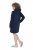 Ulla Popken 853652 Fluwelen jurk met capuchon Donkerblauw - Avondjurken - Grote maten avondkleding