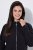 Ulla Popken 853668 Fleecejas met opstaande kraag Zwart - Fleecekleding - 