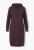 Ulla Popken 853669 Gebreide jurk met lange mouwen en capuchon Mahoniebruin - Gebreide jurken - 