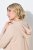 Ulla Popken 853669 Gebreide jurk met lange mouwen en capuchon Beige - Midi jurken - Midi-jurken in grote maten