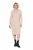 Ulla Popken 853669 Gebreide jurk met lange mouwen en capuchon Beige - Midi jurken - Midi-jurken in grote maten