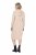 Ulla Popken 853669 Gebreide jurk met lange mouwen en capuchon Beige - Midi jurken - Midi-jurken in grote maten