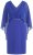 Ulla Popken 853675 Chiffon jurk met driekwartmouwen Blauw - Avondjurken - Grote maten avondkleding
