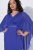 Ulla Popken 853675 Chiffon jurk met driekwartmouwen Blauw - Avondjurken - Grote maten avondkleding