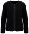 Ulla Popken 853685 Korte teddyjas met leerlook-bies Zwart - Jassen - Grote maten jassen voor dames