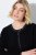 Ulla Popken 853685 Korte teddyjas met leerlook-bies Zwart - Jassen - Grote maten jassen voor dames