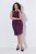 Ulla Popken 853766 Bodycon jurk met strass Pruim - Avondjurken - Grote maten avondkleding