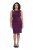Ulla Popken 853766 Bodycon jurk met strass Pruim - Avondjurken - Grote maten avondkleding