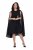 Ulla Popken 853774 Jurk met ruches Zwart - Avondjurken - Grote maten avondkleding