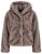 Ulla Popken 854617 Jas van imitatiebont Beige - Jassen - Grote maten jassen voor dames