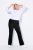 Ulla Popken 854910 Warme stretchbroek met elastische taille Zwart - Stoffen broeken - Dames wijde broeken in grote maten