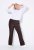 Ulla Popken 854910 Warme stretchbroek met elastische taille Mahoniebruin - Stoffen broeken - Dames wijde broeken in grote maten