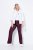 Ulla Popken 854910 Warme stretchbroek met elastische taille Aubergine - Stoffen broeken - Dames wijde broeken in grote maten