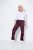 Ulla Popken 854987 Warme stretchbroek met comfortband Aubergine - Stoffen broeken - Dames wijde broeken in grote maten