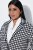 Ulla Popken 855173 Geruite gebreide blazer Gebroken wit - Blazers - Damesblazers in grote maten