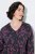 Ulla Popken 855270 Bedrukte jersey jurk met V-hals Antraciet - Jersey jurken - 
